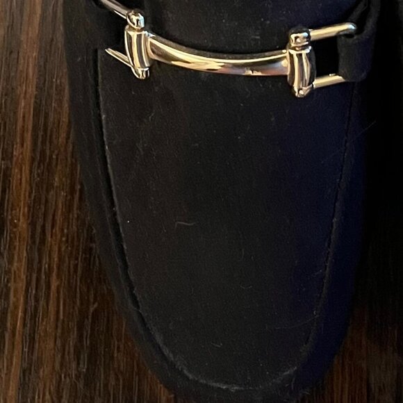 Black Suede Loafers with Gold Trim –US 8.5 - Picture 6 of 7